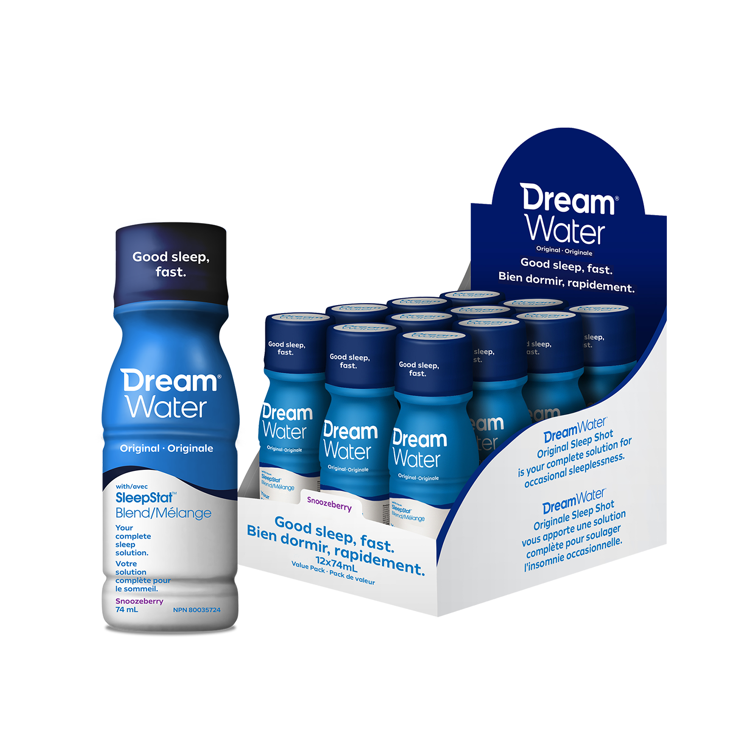 image-Dream Water Sleep Aid Shot - Snoozeberry Flavour - 12 pack